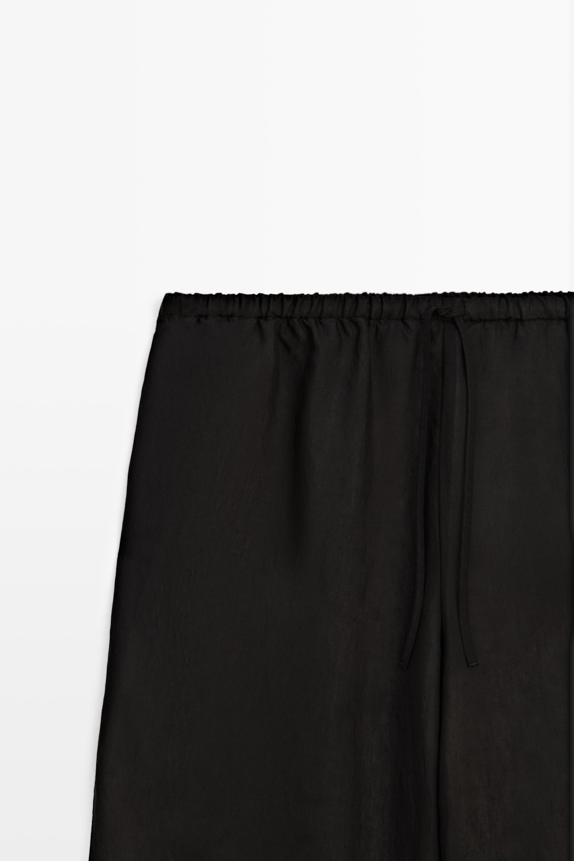 Flowing wide-leg pants with darts - co-ord
